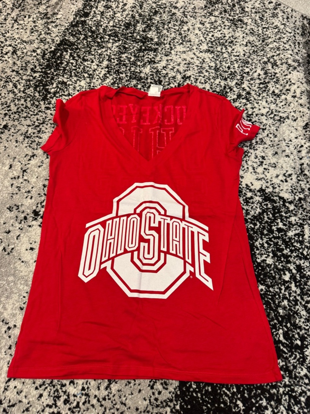 PINK Victoria's Secret Red Ohio State V-Neck Graphic Tee